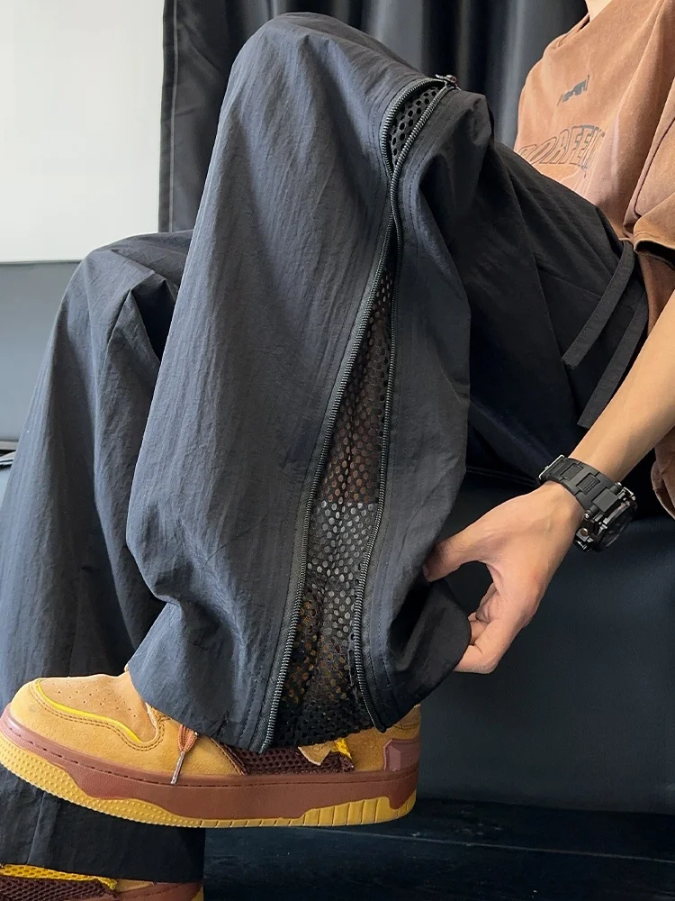 

PaulFrank Breathable Ice Silk Casual Pants Men Summer Thin Loose Straight Leg Sports Trousers Comfortable Lightweight Cool Fe...