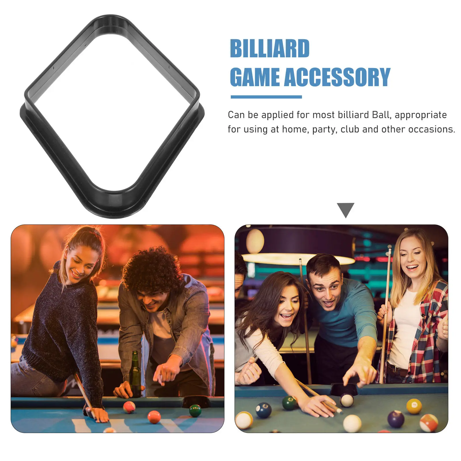 

2Pcs Table Pool Ball Rack Reliable 9-Ball Billiard Frame Strong Plastic Construction Fine Detail Design Perfect Billiards