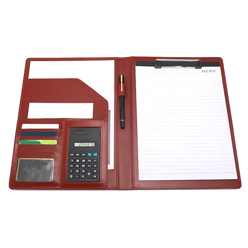 GW-A4 Conference Folder Multifunctional Business Folder Leather Contract File Folders Filing Office Folder Chool Folder
