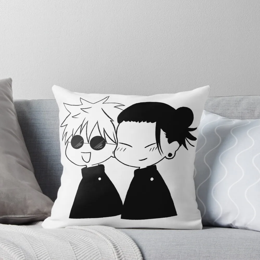 

Gojou and Geto Chibi Throw Pillow Anime Cushion Covers For Living Room Pillow Covers Decorative Room decorating items pillow