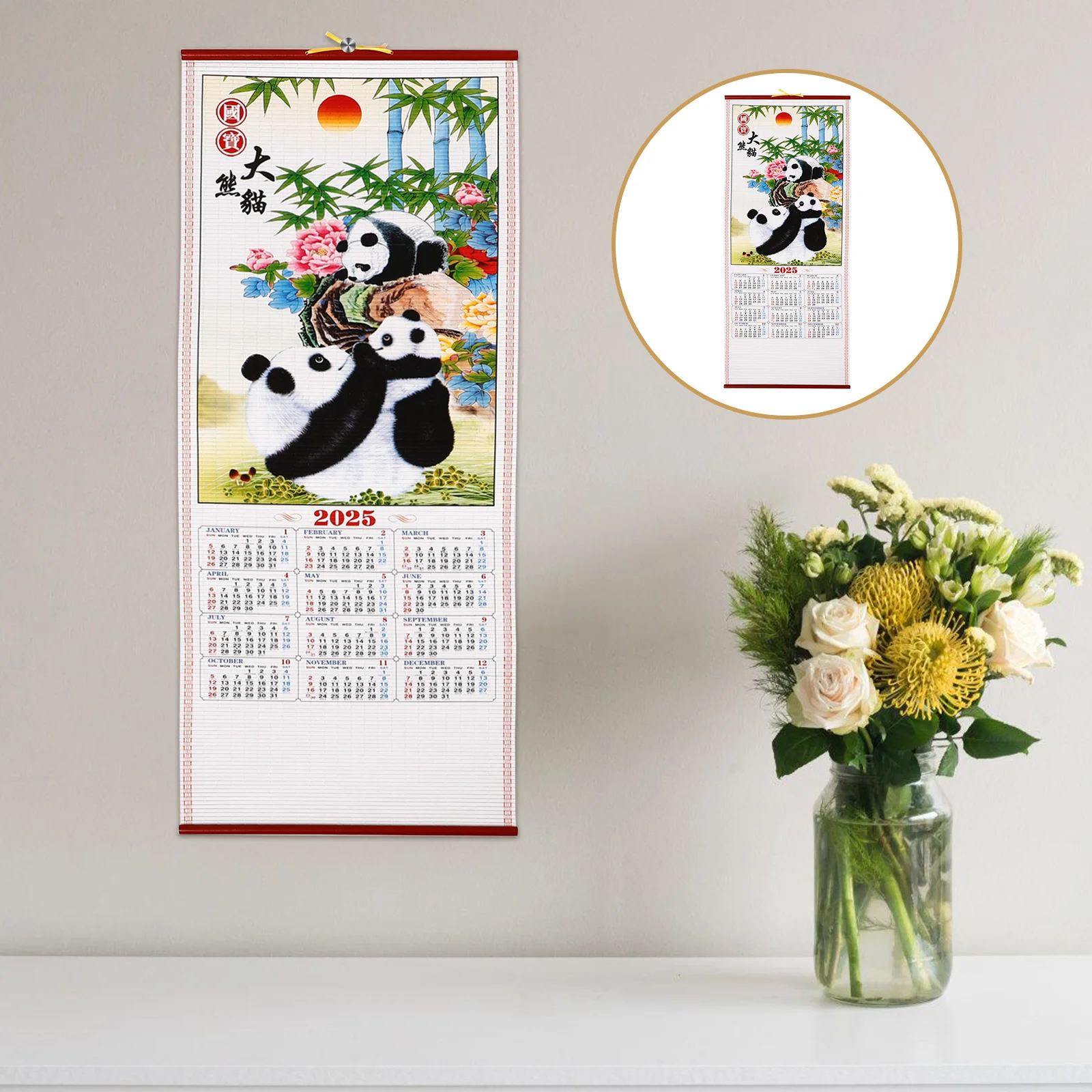 December Year of The Dragon Calendar Office Wall Large Paper Clear Printed Dating