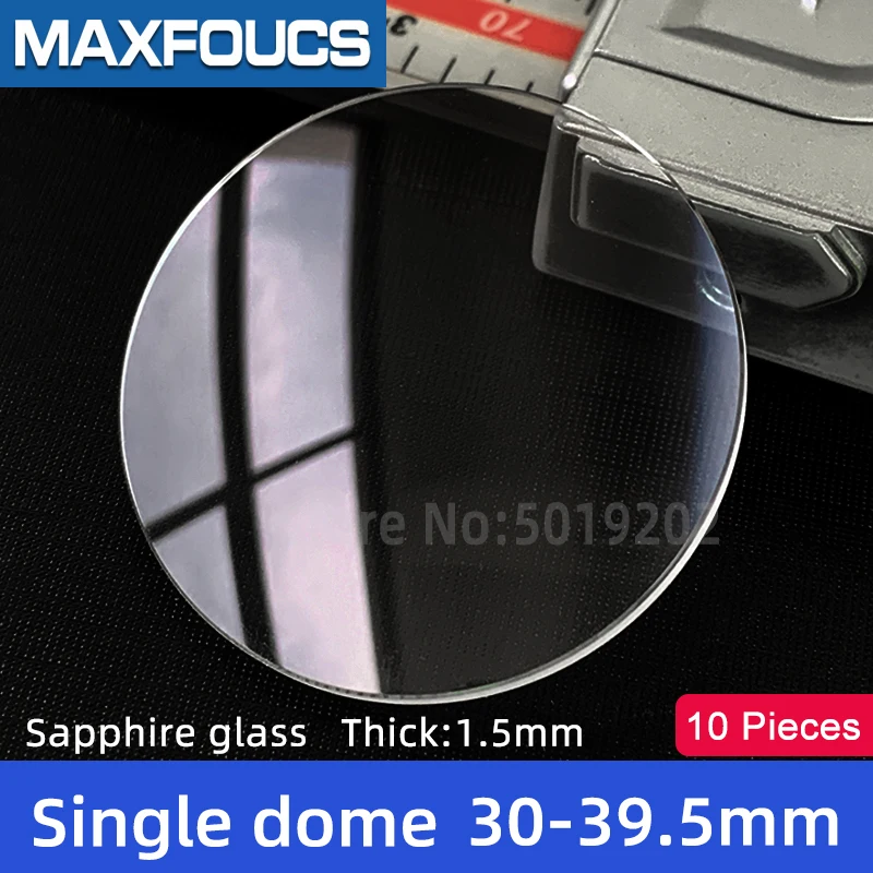 

10pcs 30mm-39.5mm Sapphire Crystals 1.5mm Thick Single Dome Round Transparent 31.5mm 32mm 32.5mm 33mm 33.5mm 35mm Watch Glass