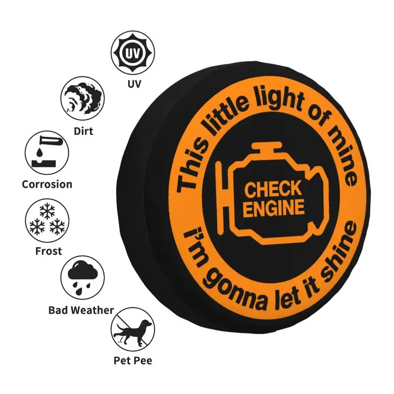 Custom Mechanic Car Driver Check Engine Light Spare Tire Cover for Toyota Cruiser Prado 4WD 4x4 Trailer Car Wheel Protectors