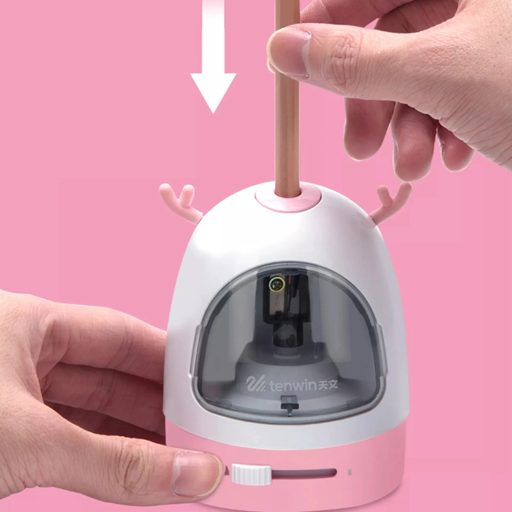 براية أقلام رصاص كهربائية بعشرة مرابح للطلاب ، براية أقلام كرتون ، أدوات مكتبية آلية ، مستلزمات مدرسية ، أسود وأحمر