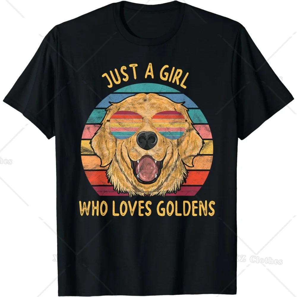 Just A Girl Who Loves Golden Retrievers Dog Gifts T-Shirt for Women Girls