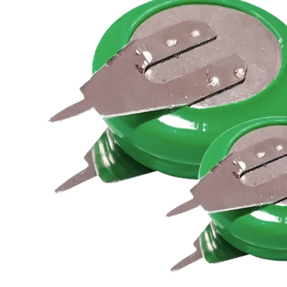 2/10pcs Ni MH 1.2V Battery 40mAh with Solder Pins Ni-MH Coin Cell Rechargeable Batteries for Flashlight LED Search Light Toy