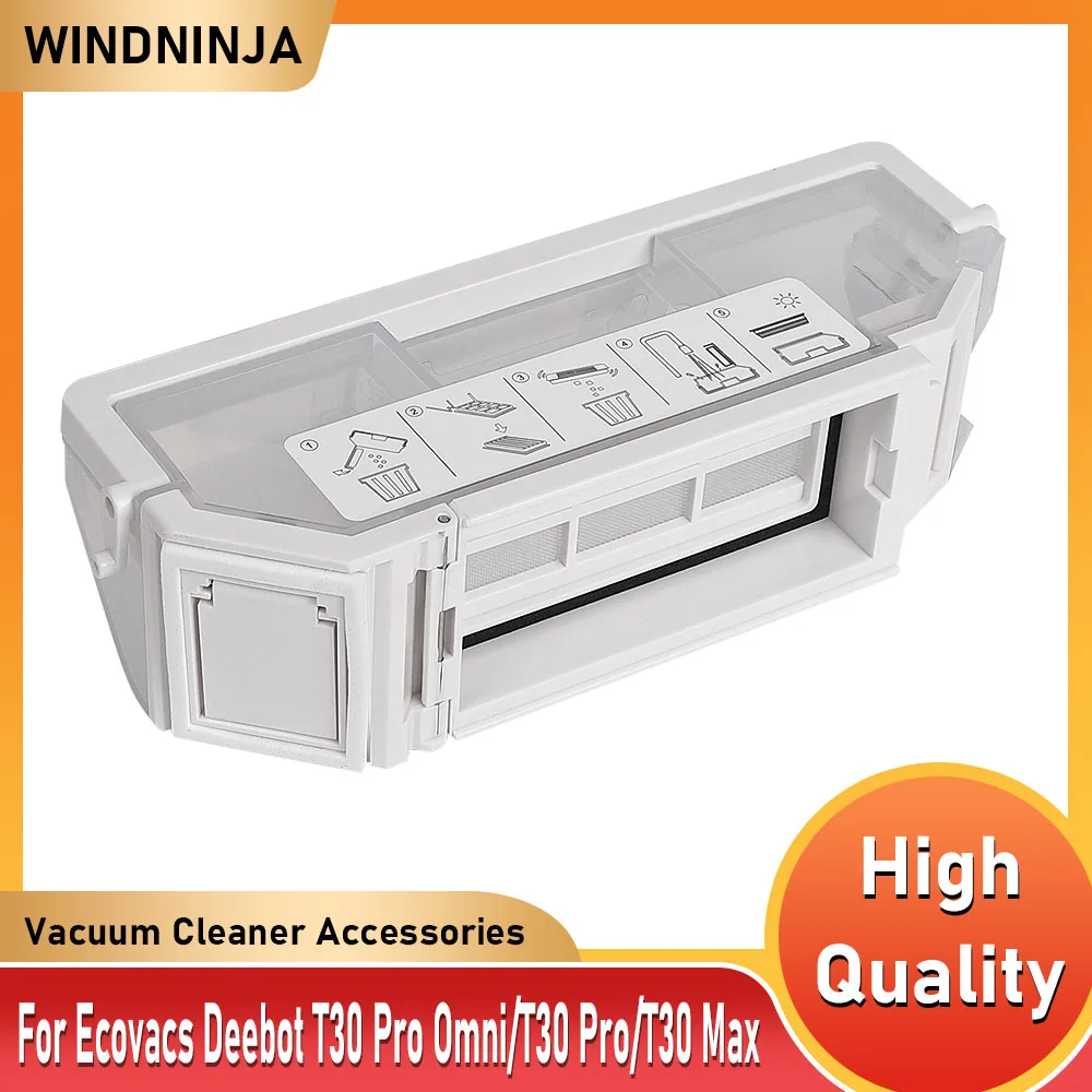 Caja de polvo para Ecovacs Deebot T30 Pro Omni T30 Pro T30 MAX T30 Omni Robot aspirador basura caja de polvo accesorios piezas