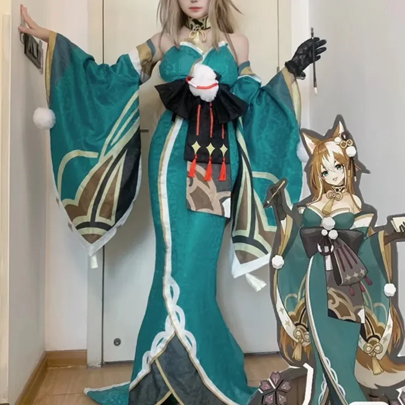 Аниме униформа игра Genshin Impact Gorou Geo Bow Ivitation Miss Hina праздничное платье косплей костюм Хэллоуин мужчины женщины карнавал Cos