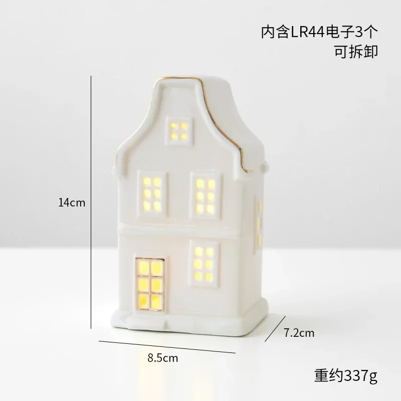 Christmas Decorations Ceramic European Bungalow Snow House