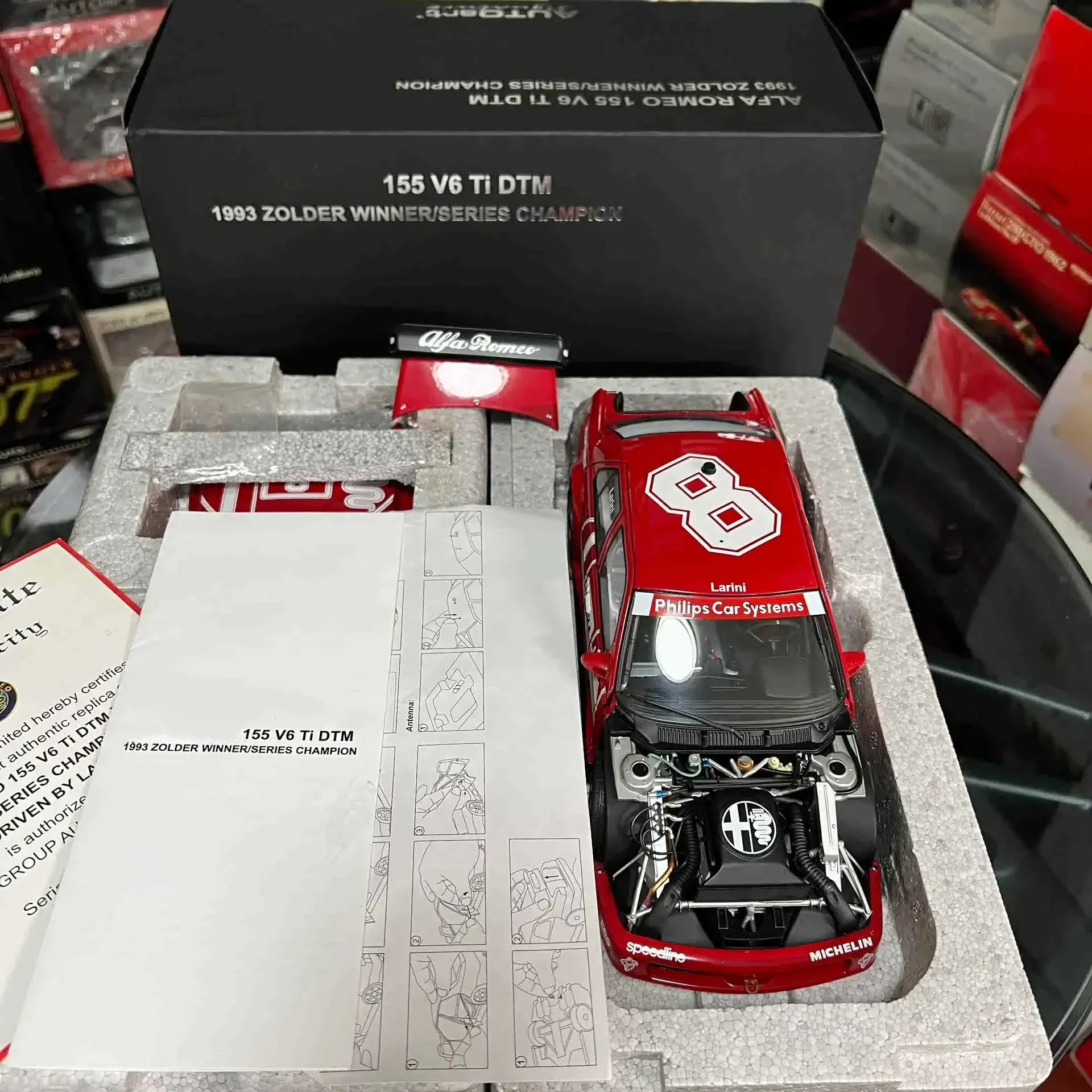 オートアート 1:18 アルファ 155 V6 Ti DTM # 8 1993 シミュレーション