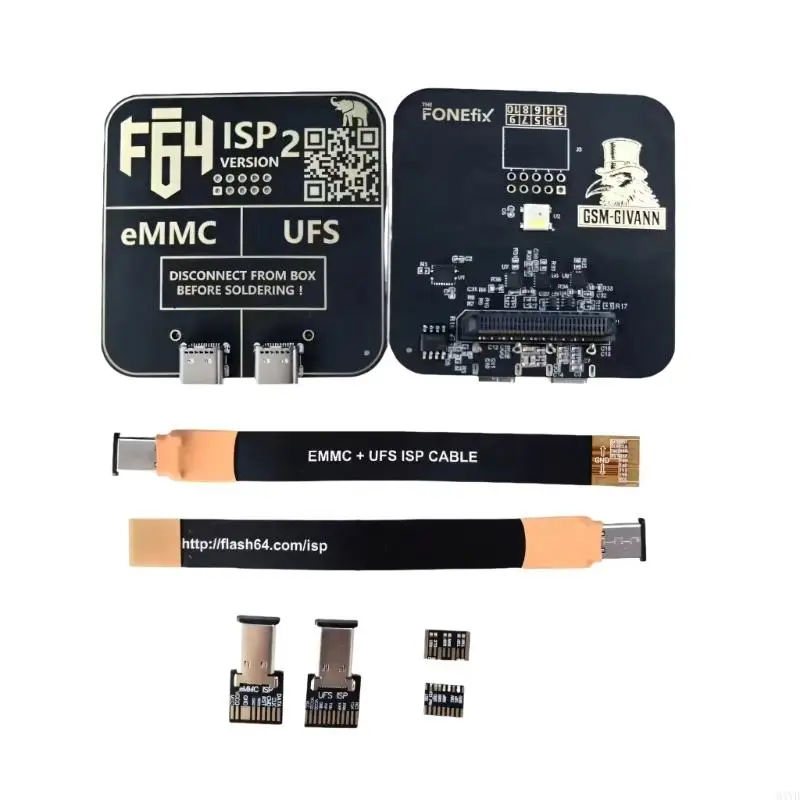 EMMC UFS ISP Programming Adapter for Phone Repair Counters, F64 Programming Set for Storage Read Write Work with Flat M4YD