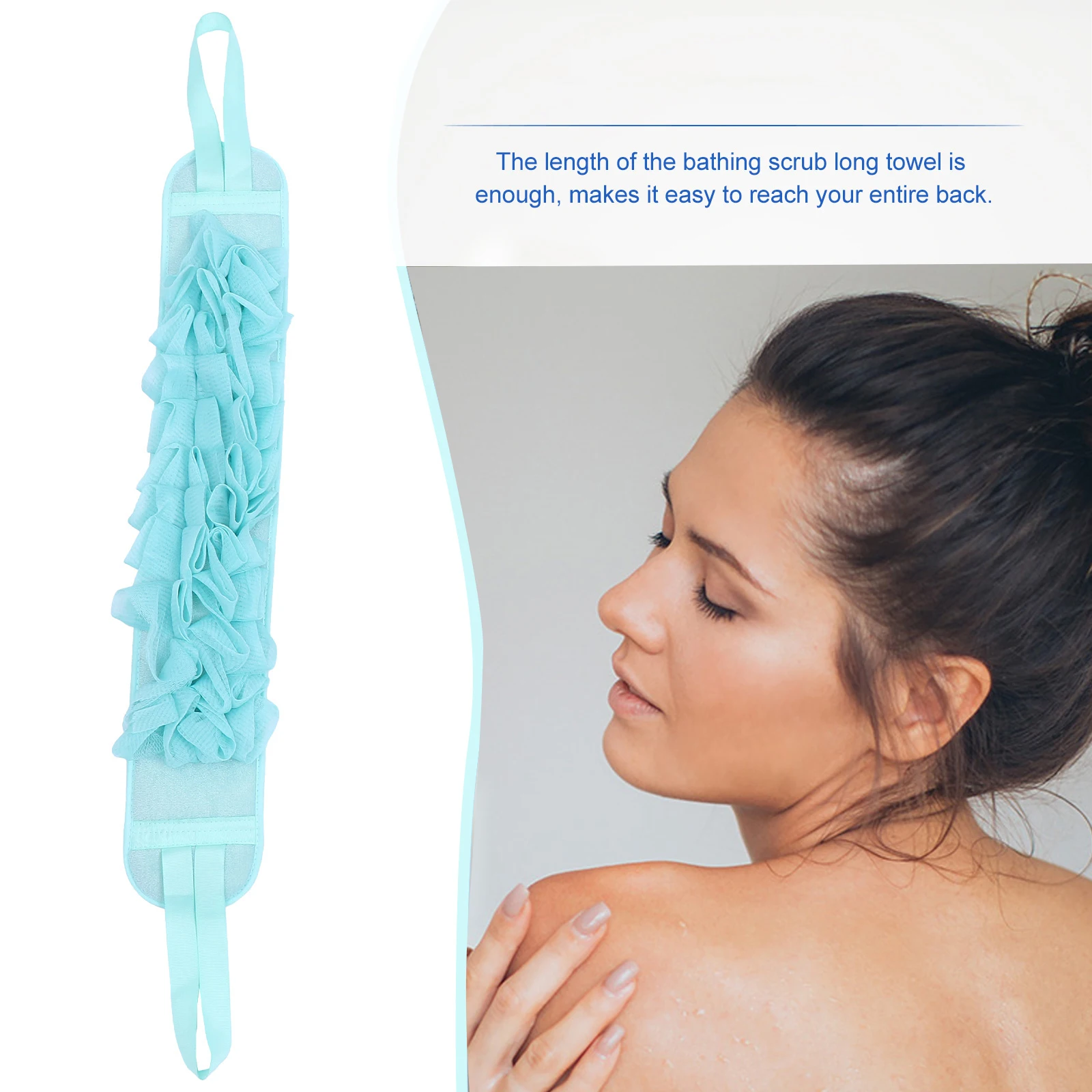 

1set Bath Mitts Exfoliating Scrub Gloves Towel Blue Articles Body Cleanser Double Sided Foam Maker Long Durable Storage
