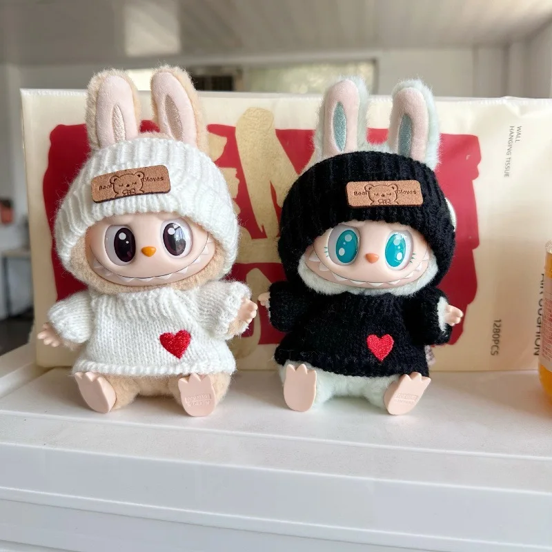 High Quality Labubu Cloth The First And Second Generations Of Canvas Teddy Bear Hats Heart Sets Blind Box Dolls Knitted Shirts