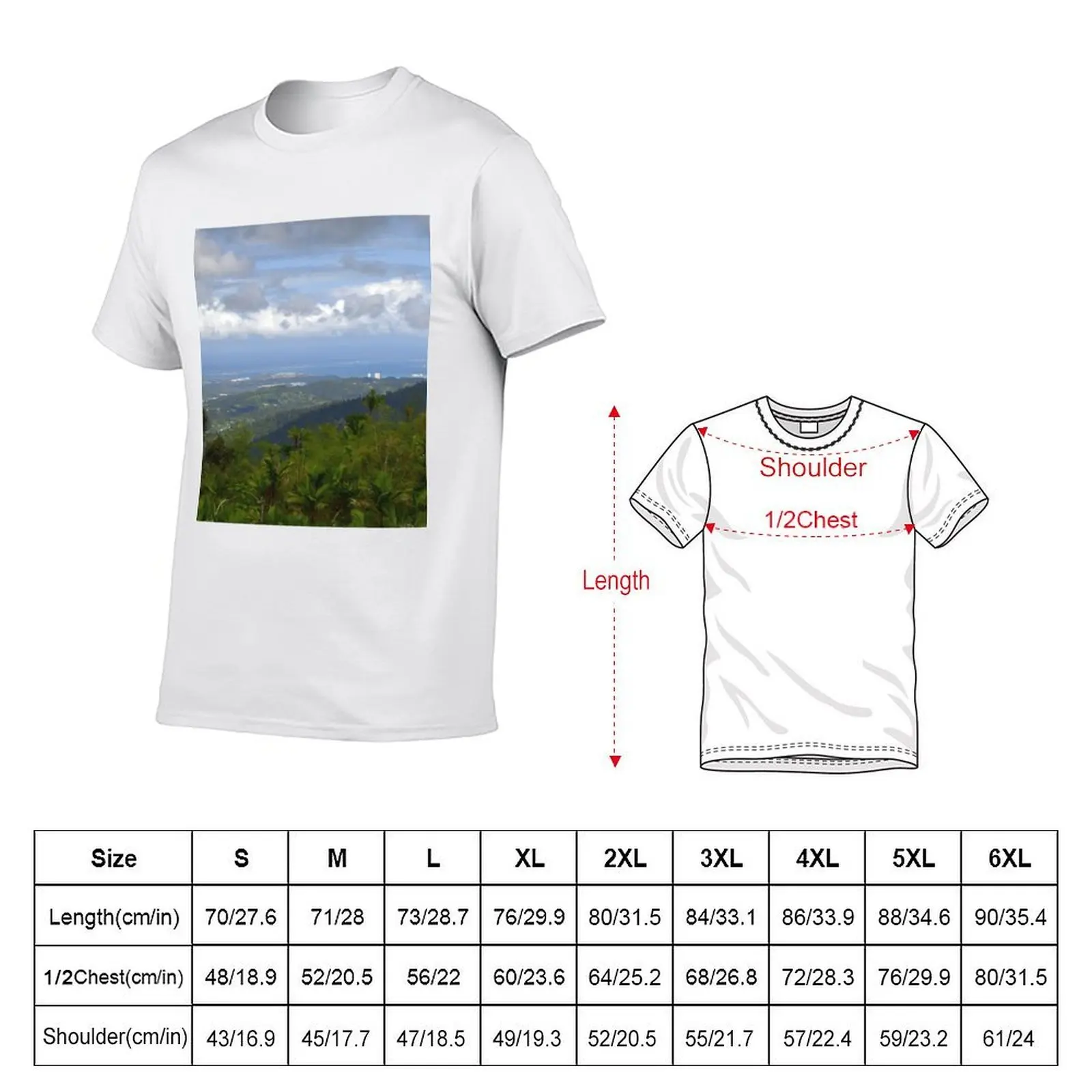 View from El Yunque rainforest of the coast T-Shirt Big Size Crew Neck T-Shirt - view 2