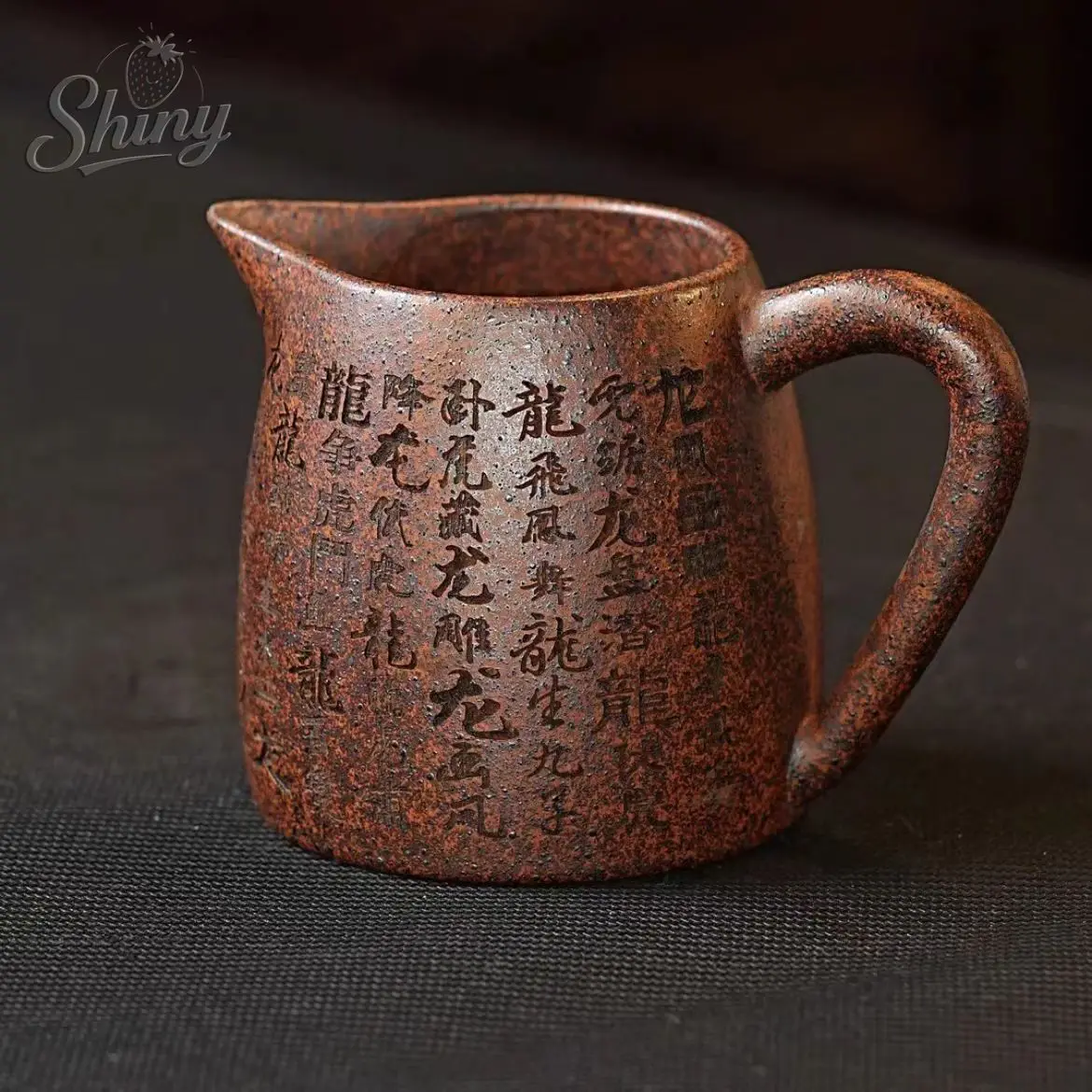 

240ml Yixing Zisha Hand Carved Dragon Idioms Tea Pitcher Divide Tea Cha Hai Dispenser Justice Cup Fair Mug Teaware Supplies Gift