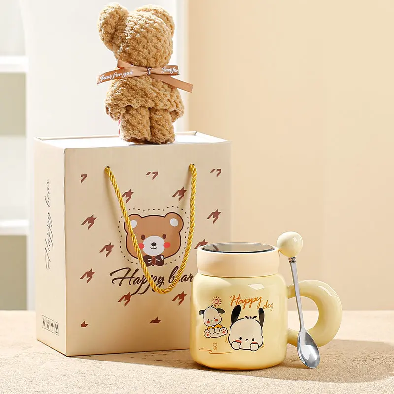 

Home Garden Kitchen,Dining & Bar Mug high-value ceramic cup with lid spoon water cup set gift box cute cup souvenir opening gift