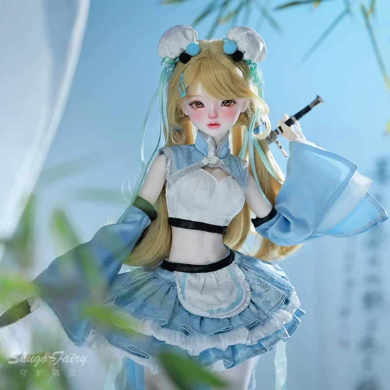 シュガフェアリー純正BJD4分割ドール ブルージー 中国少女 SD関節 ピンクうさぎ耳帽子 ヒューマノイドドール 可動ドール 手作り トレンド