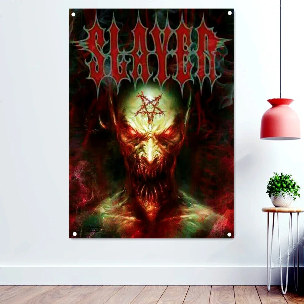 Cannibal Macabre Art Banner Wall Hanging Rock Band Icon Flag Death Metal Artist Posters Bloody Horror Skull Art Tapestry Gift