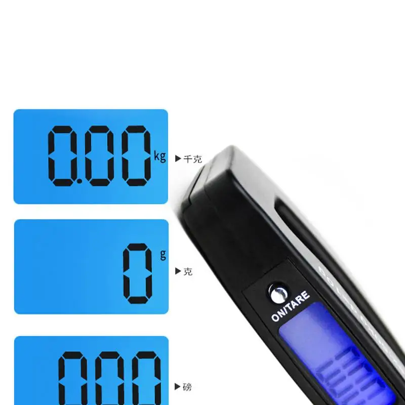 เครื่องชั่งน้ําหนักสําหรับกระเป๋าเดินทาง 110lb/50kg เครื่องชั่งน้ําหนักกระเป๋าเดินทางแบบพกพา เครื่องชั่งน้ําหนักกระเป๋าเดินทาง แบตเตอรี่ขับเคลื่อนการเดินทาง