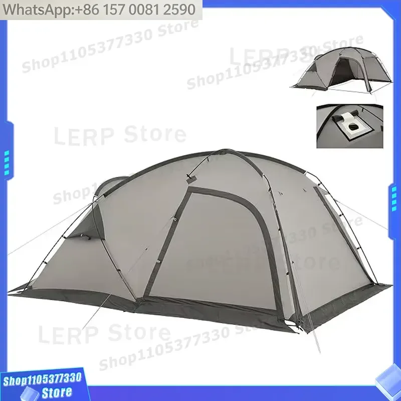 Hot Tent with Stove Jack, 4 Season Tent, 1/2 Person Camping Tent, UPF50+ Waterproof Windproof Winter Tent with Room and Hall