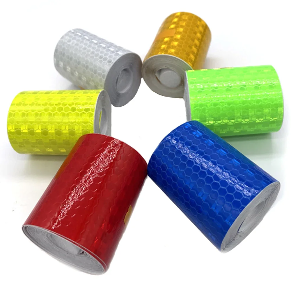 100cm*5cm DIY High Reflection Honeycomb Reflective Material Safety Warning Reflective Adhesive Stickers Protective Tape For Car