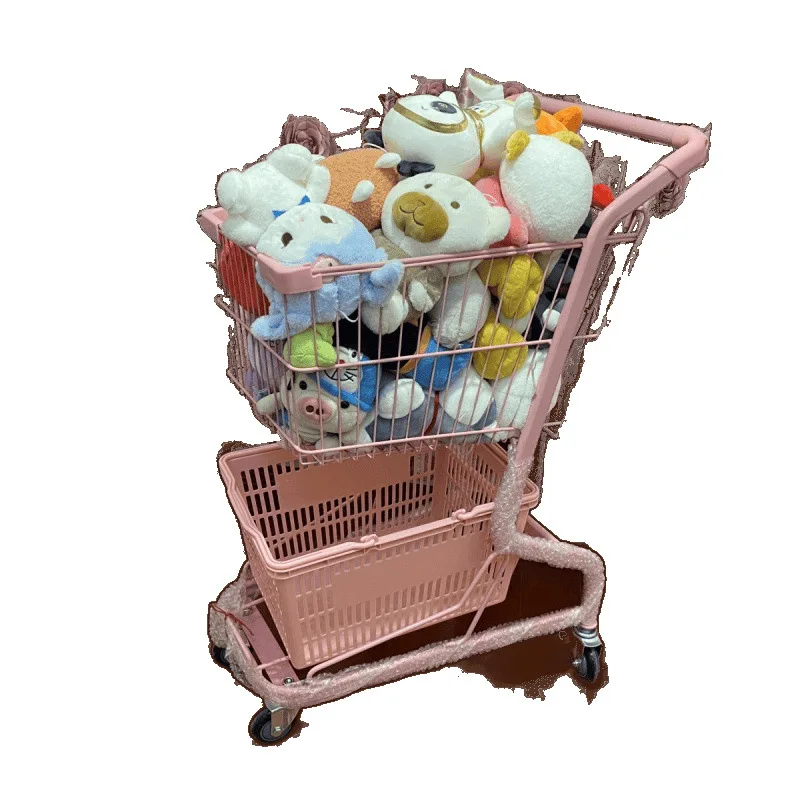 

Korean Internet celebrity double shopping cart Supermarket, shopping mall, snack shop