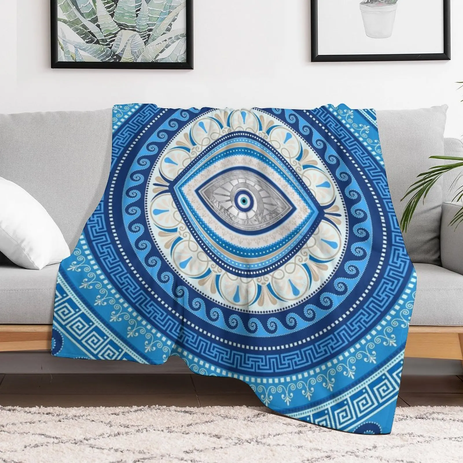 Greek Mati Mataki - Greek Evil Eye ornament Throw Blanket Bed Fashionable Extra Large Throw Blankets