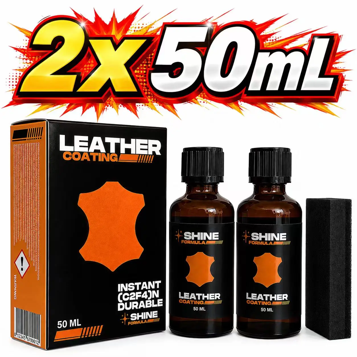 50ML SHINE FORMULA Leather Protector Coating, Hydrophobic Anti‑Aging Anti‑Stain for Car Interior Leather Care