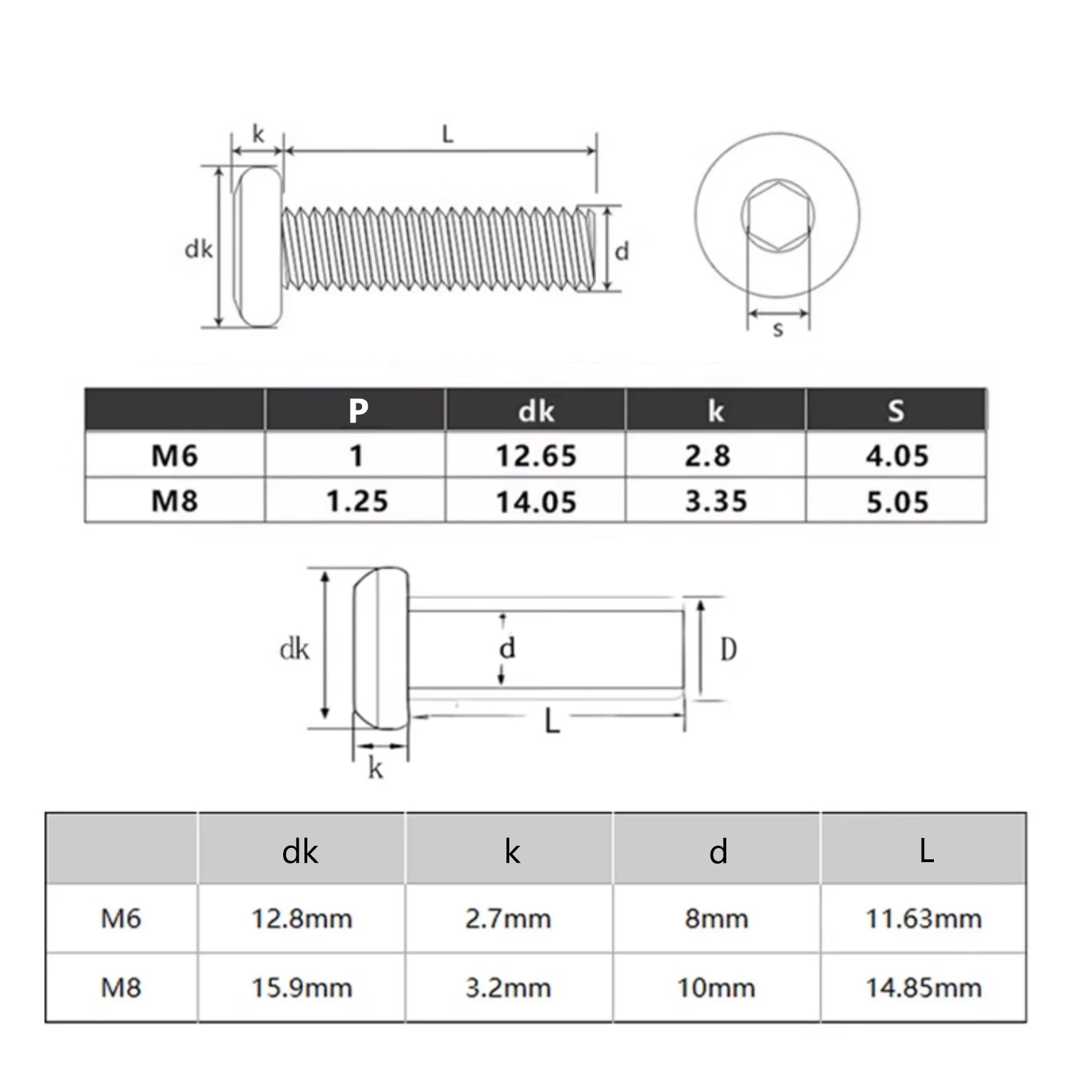 Black Carbon Steel Chicago Screws M6 Hex Socket Binding Posts Sex Bolts for Furniture Leather Album DIY Hardware