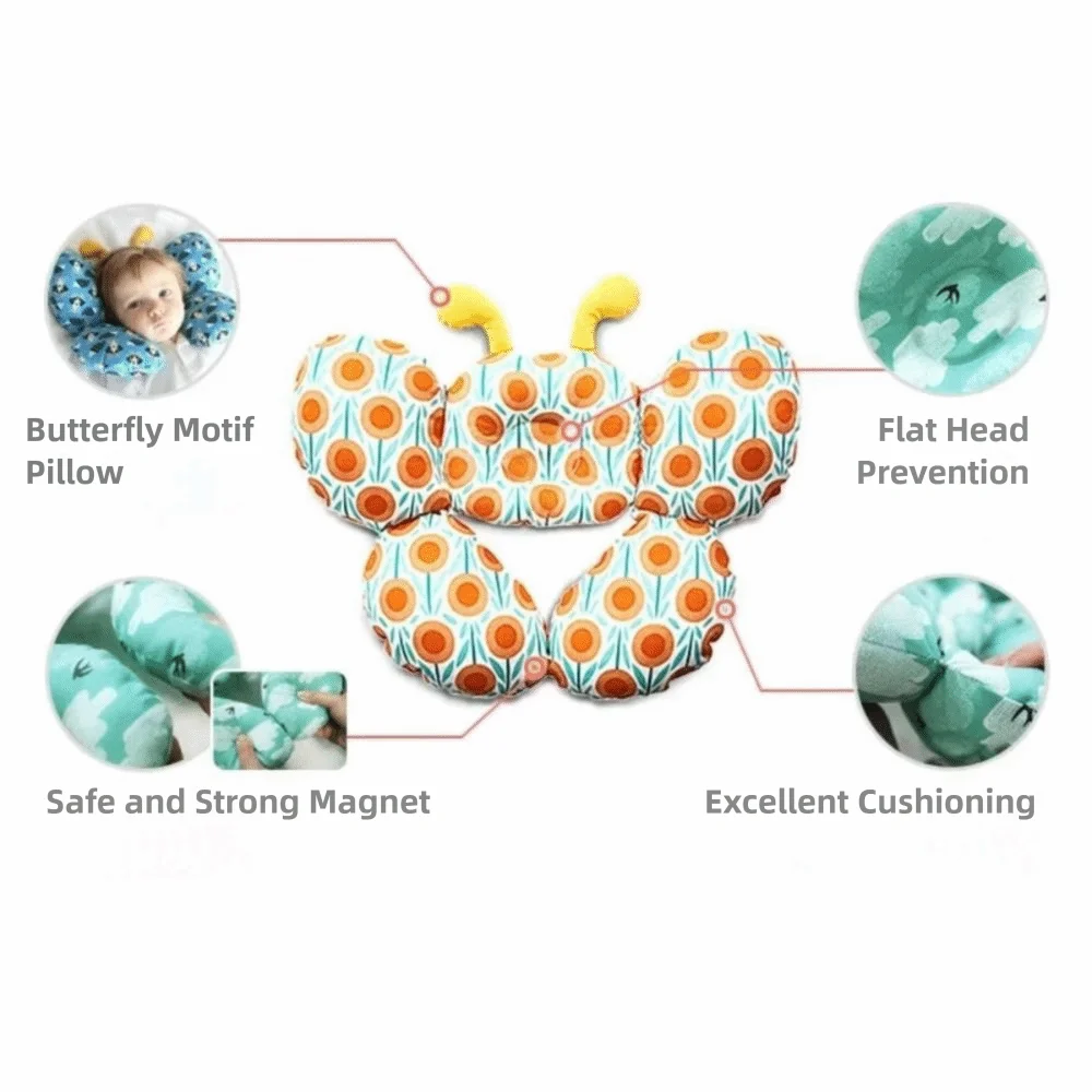 Premium Breathable Neck Pillow shape Comfortable Newborn Safety Pillow Soft Protective Cushion Car Seat Head Support Car Seat