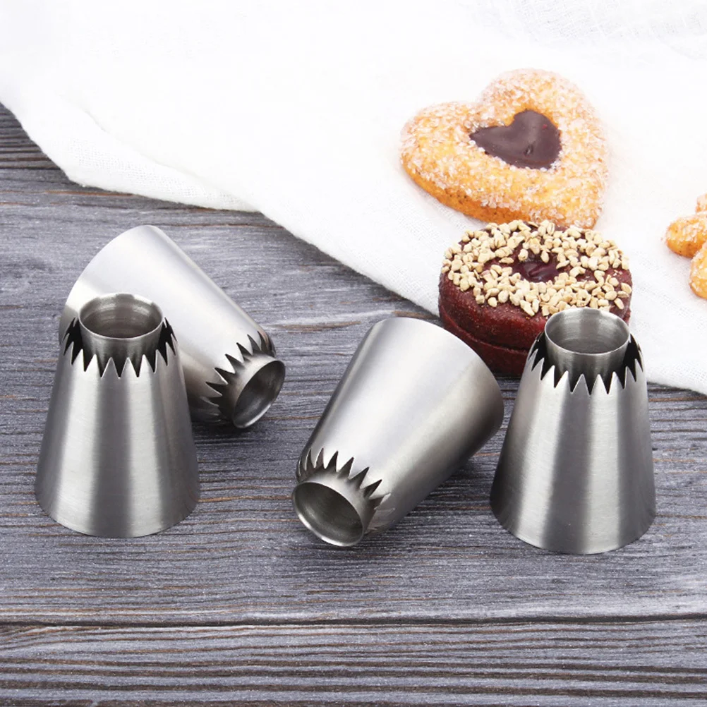 

2Pcs Icing Piping Nozzles Stainless Steel Pastry Tips Nozzles Cake Cream Tools Reusable Dishwasher Safe Lightweight
