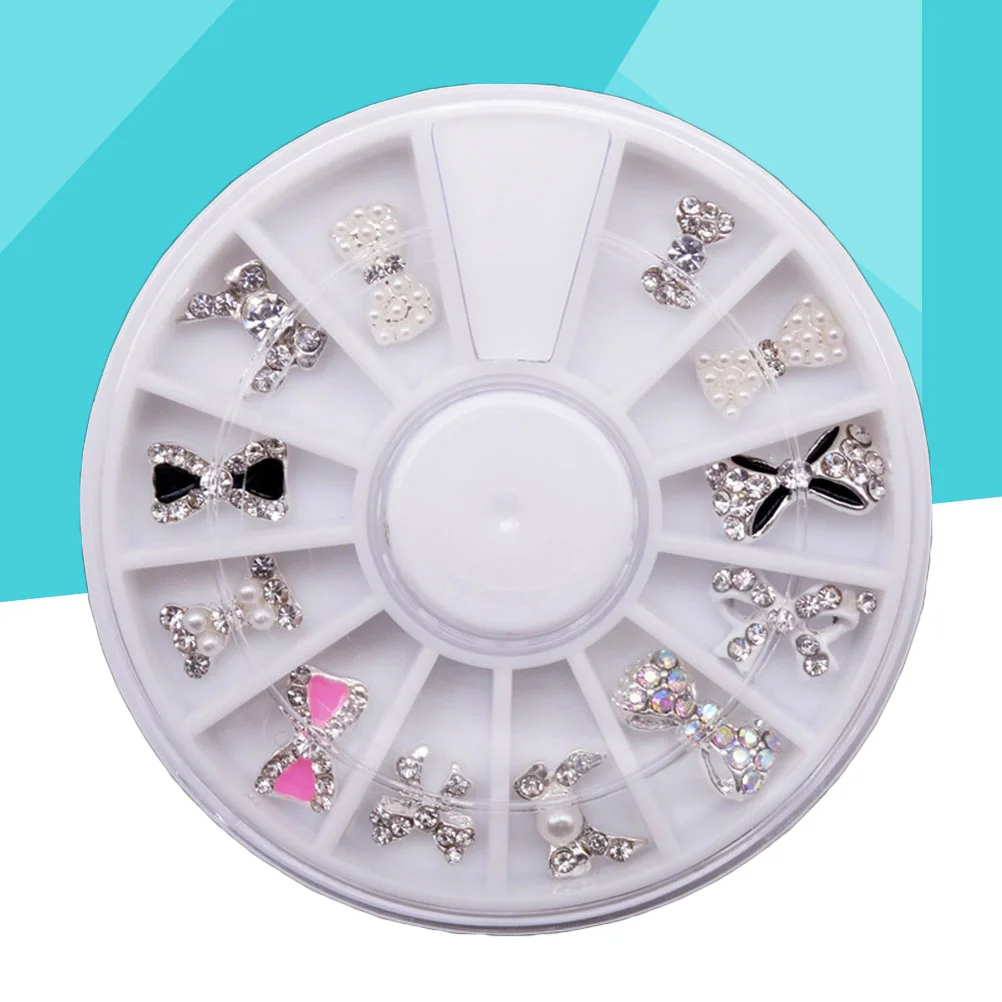 

12 Pcs Rhinestone Hair Clip Stickers for Nails Manicure Decoration Ornament Accessory