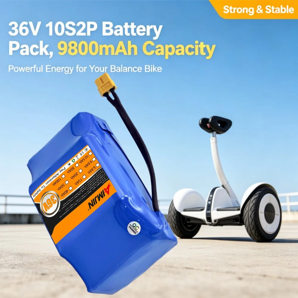 Hover Board Battery 36v 10s2p 9800mAh Lithium Battery Pack for Electric Scooter Twist Car Batt 36v 9.8Ah Rechargeable Battery