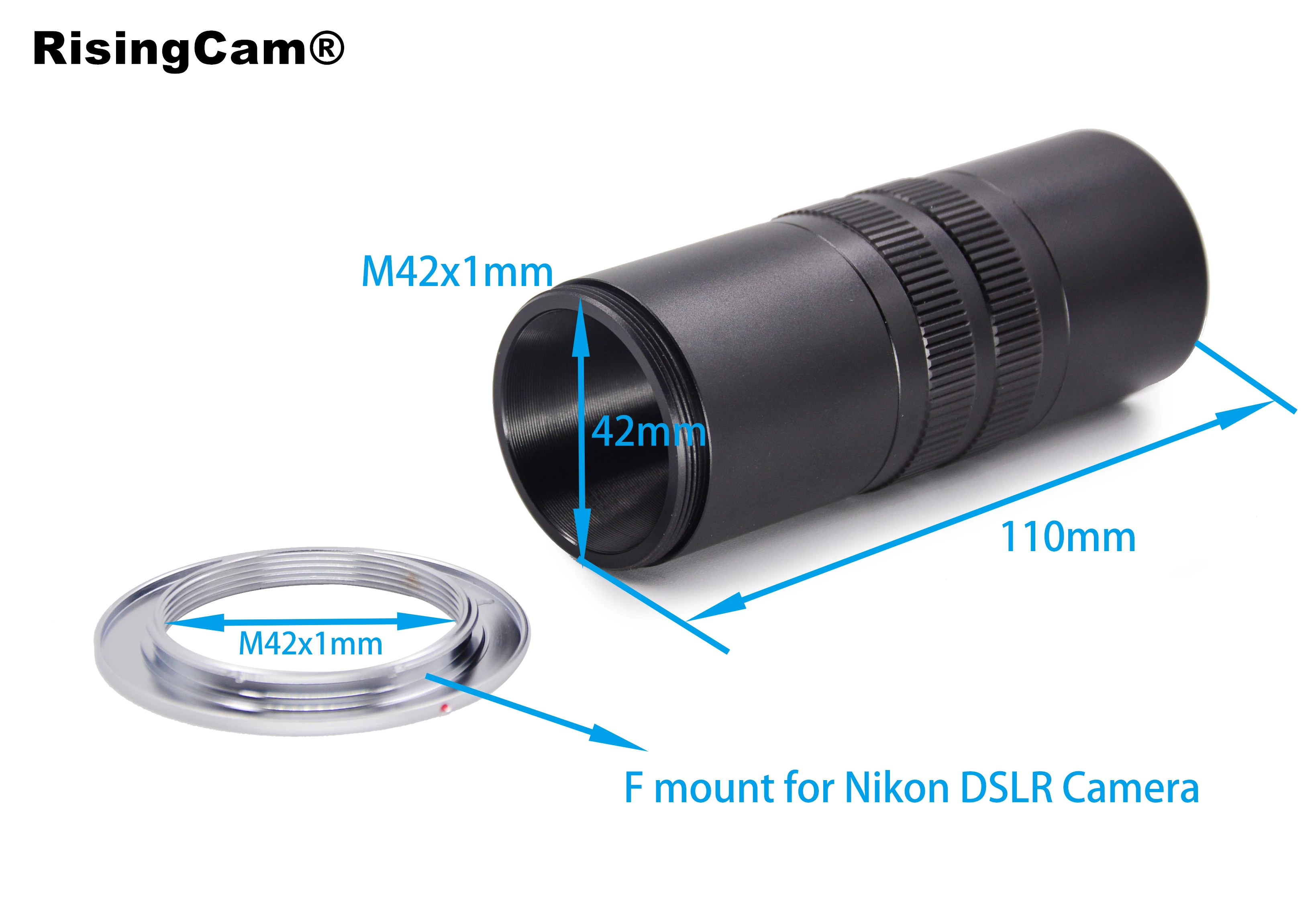 Focus Einstellbarer Mikroskop-Kamera-Adapter M42 F-Mount auf C-Mount-Adapter, kompatibel mit Nikon DSLR-Kamera – Detail 17