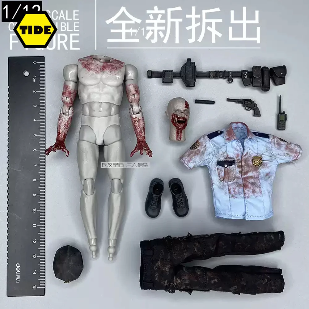 Patriot studio 1/12 Raccoon City Police Officer Zombie Head Body Clothing Scene Props Model 6inch Action Figure Accessories