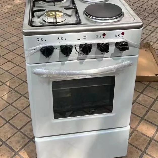 Gas stove with Oven upright Vertical Freestanding  500 wide 2 gas 2 electric burners  European plug dual use