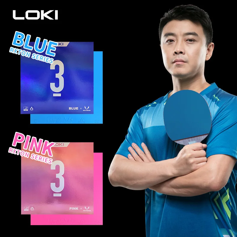 LOKI Raytheon RXTON3 Colorful Table Tennis Rubber Adhesive Table Tennis Racquet Cover and Reverse Glue