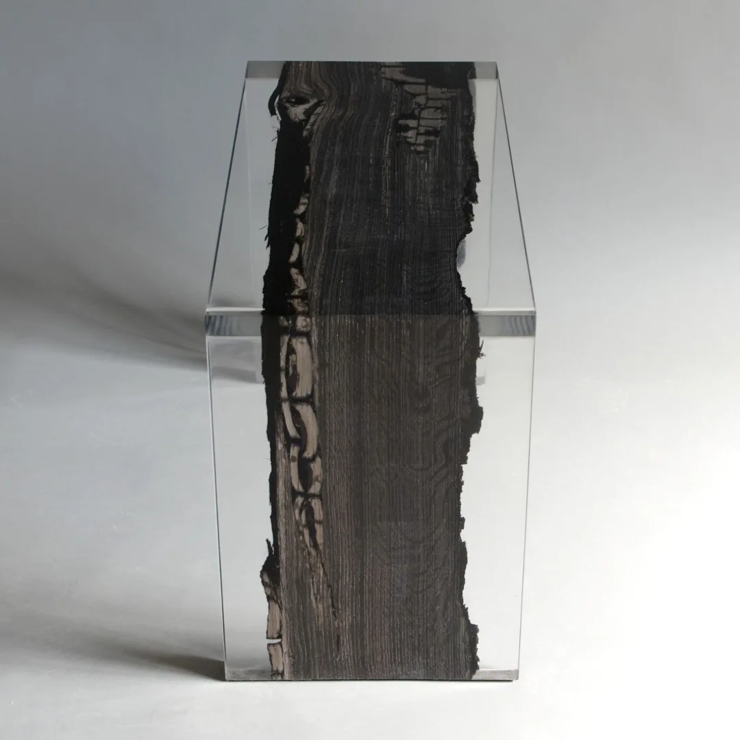 Epoxy transparent resin solid wood whole board coffee table simple modern rectangular ornament
