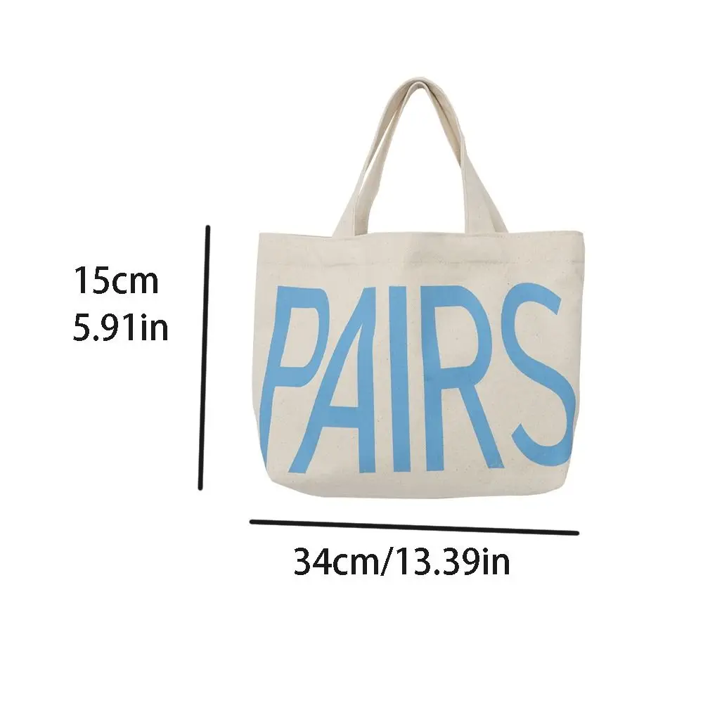 Paris Canvas Tote Bag elegante borsa a tracolla Paris con lettera di grande capacità Ins Style leggero Ins Handbag School