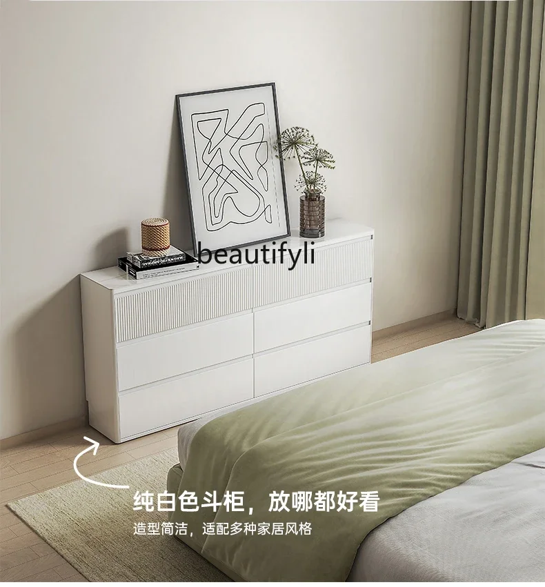 Bedroom all solid wood storage chest of drawers simple modern bedside cabinet living room home slate chest