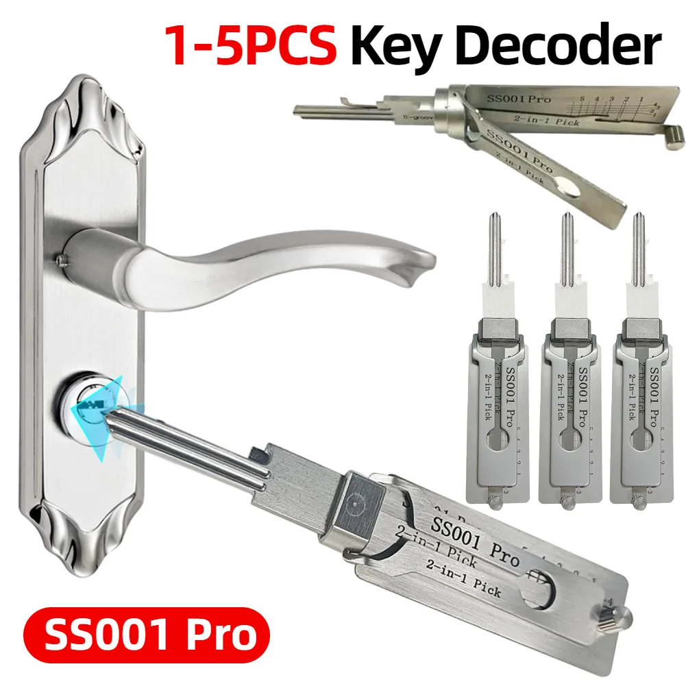 Stainless Steel Key Decoder SS001 pro O-ring Pickup Kit Hook Hand Tool Maintenance Repair Kit Only for Straight Groove