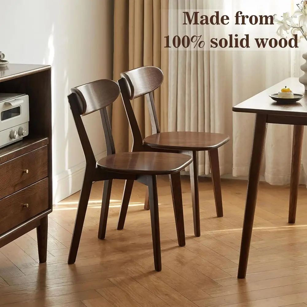Dining Chairs, Kitchen Chairs, 100% Solid Wood Modern Dinner Chair with Curved Backrest, Dining Room Chair for Kitchen, Living R