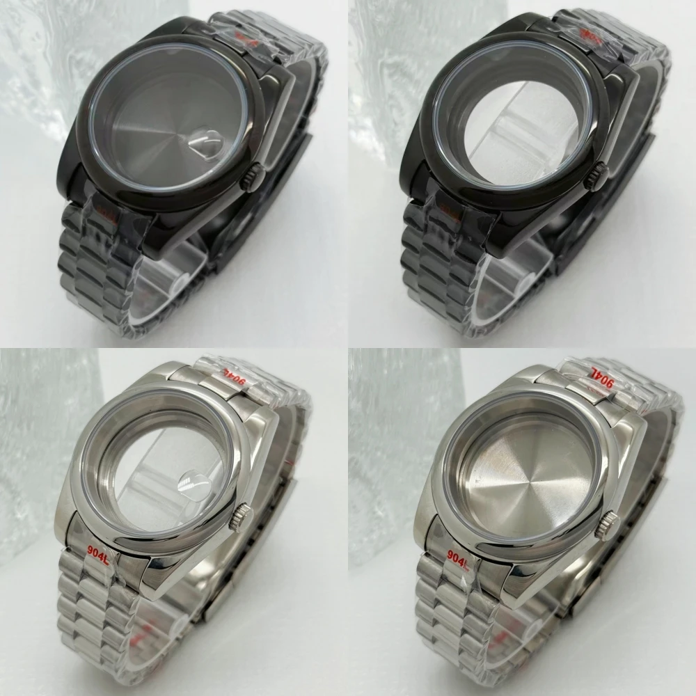 36mm/39mm Sapphire Crystal Steel Watch Case for Seiko Datejust President NH35 NH36 NH38 Automatic Movement 28.5mm Dial Bracelet