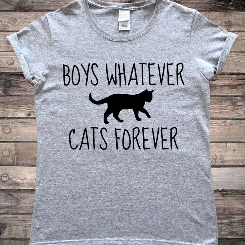 Boys Whatever Cats Forever Cat Lover T-Shirt