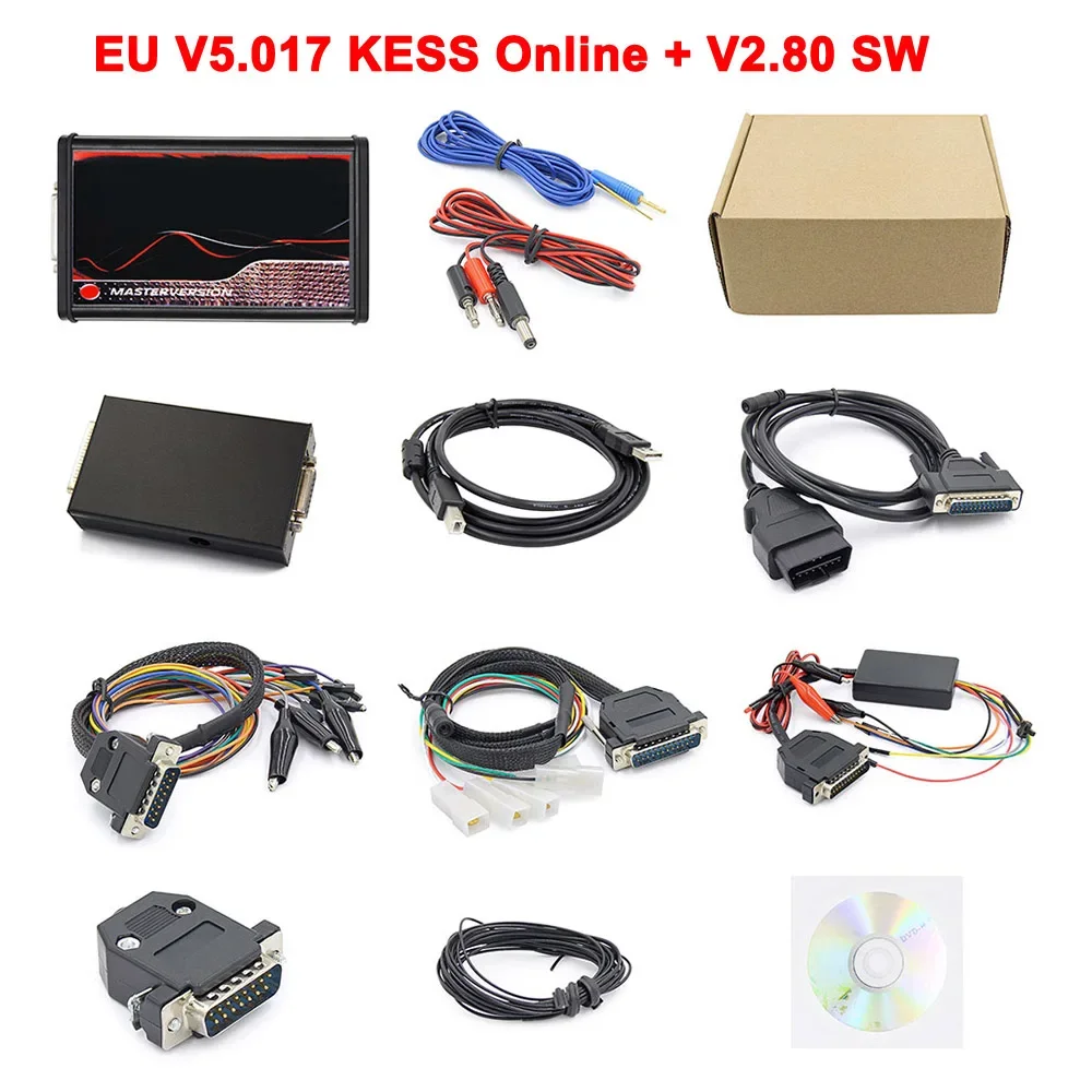 Online Unlimited 2.80 EU Red KESS KTAG V5.017 K TAG V7.020 4 LED 2.25 OBD2 Car ECU Chip Tuning Tool 5.017 K-TAG Programmer Tools