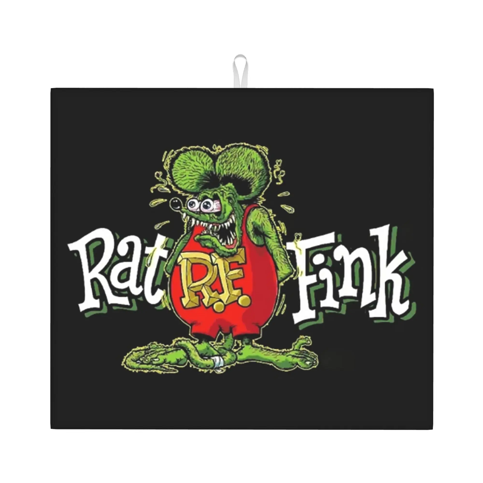 Rat Fink Animation Anime Cartoon Non‑Slip Waterproof Absorbent Barware Tableware Oil Proof Bathroom Drying Mat For Kitchen