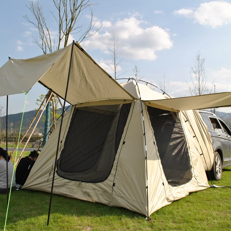 Imagem -02 - Anti-mosquito Extensão Outdoor Camping Family Pérgola Integrado com Toldo Upgrade 34 Pessoa Tenda Traseira do Carro Tenda Auto-condução