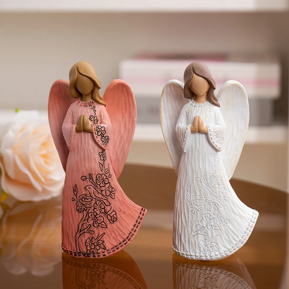 

Blessing Angel Figurine European Style Resin Decoration for Home Desktop TV Stand Resin Craftwork Home Decoration