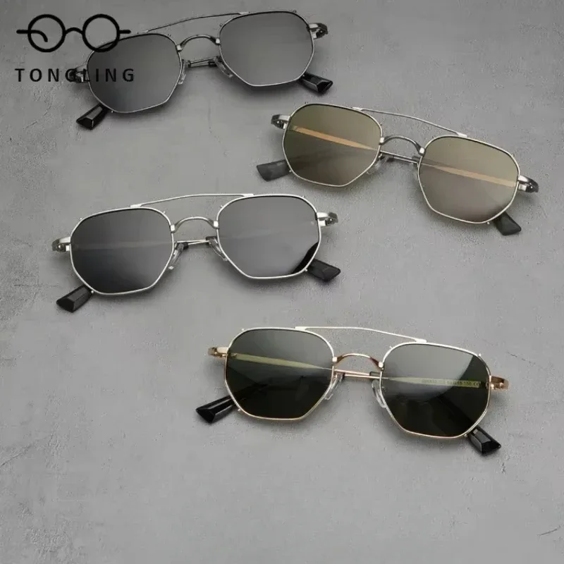 Men Steam Metal Fine Edge Polarized Sunglasses Fashion Personality Retro Women Futuristic Car Driving Travel UV400 Sun Glasses