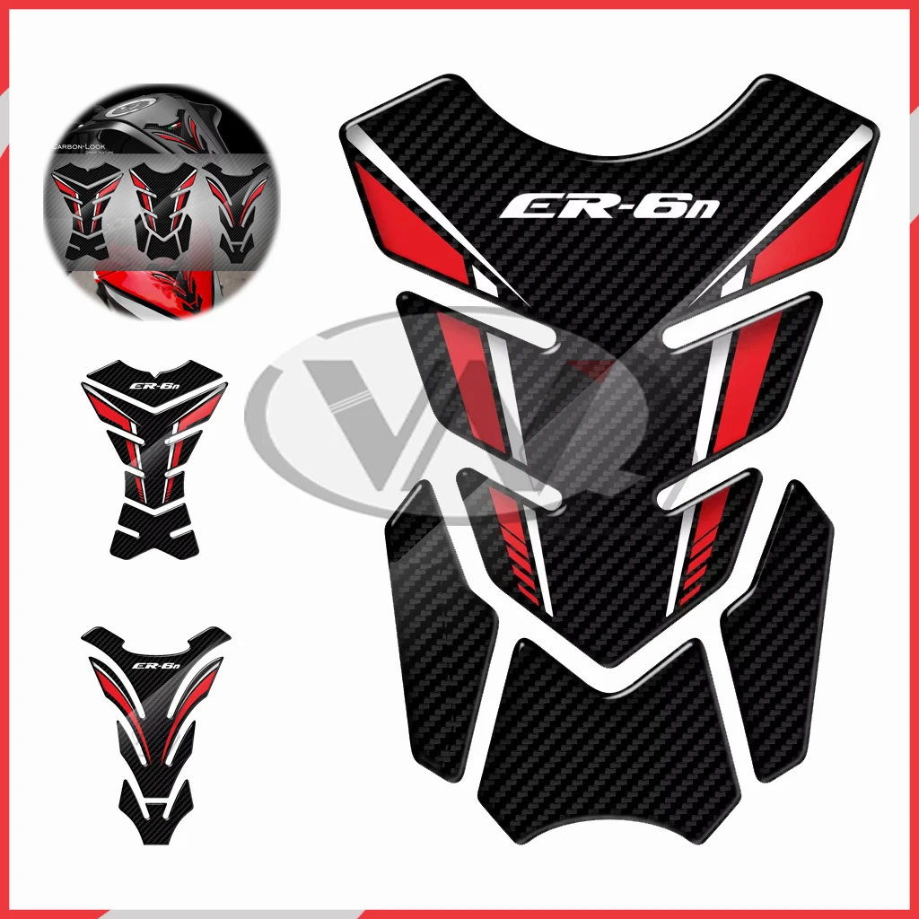 

for Kawasaki ER6N ER-6N Annual 3D Carbon Appearance Motorcycle Fuel Tank Pad Protector Decorative Stickers
